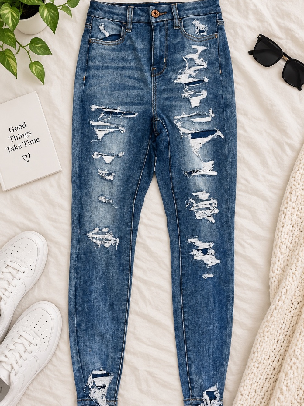 American Eagle Next Level Stretch Distressed Skinny Jeans Size 2 Short
